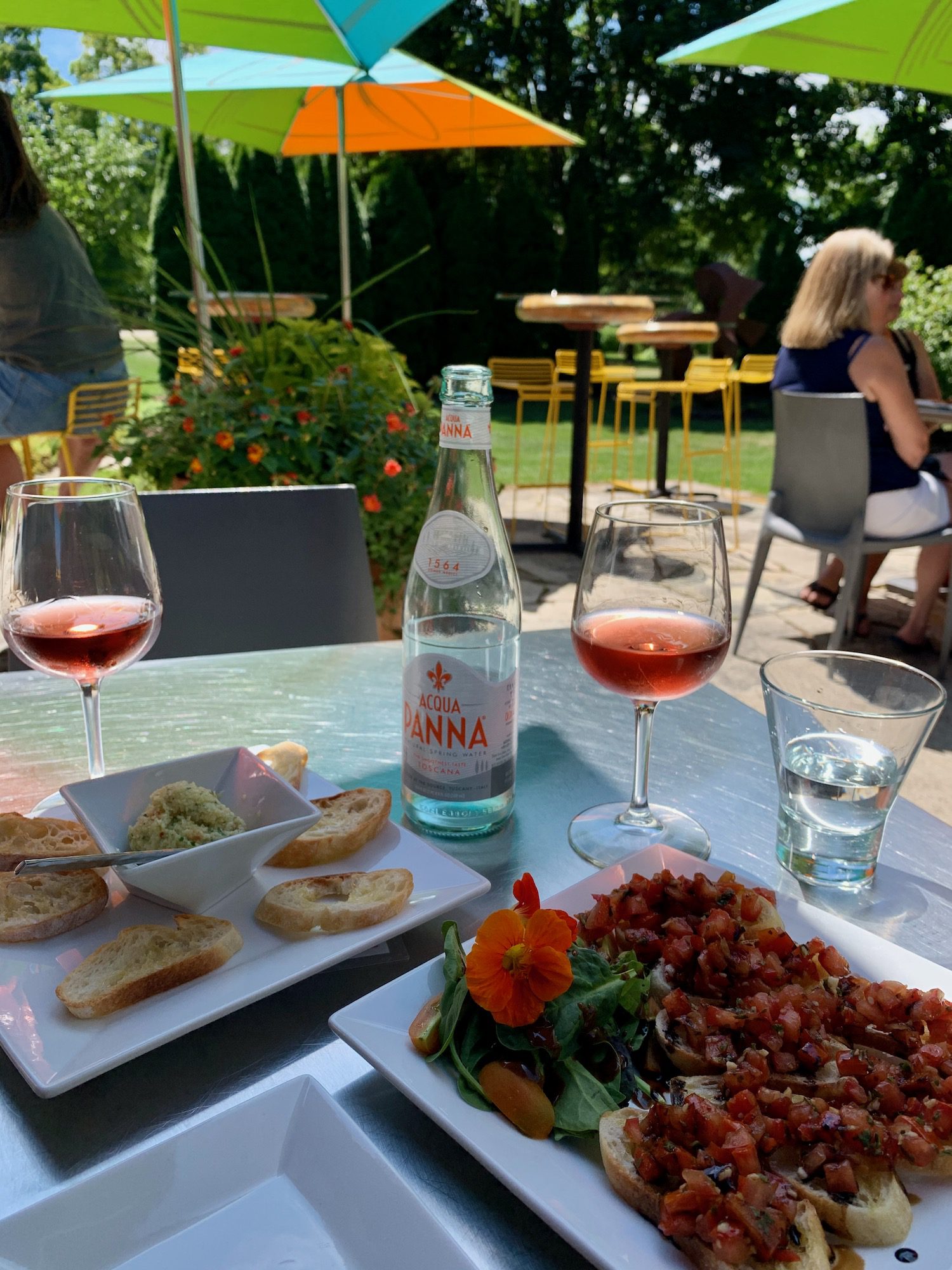 Patio dining at Stone's Throw Winery