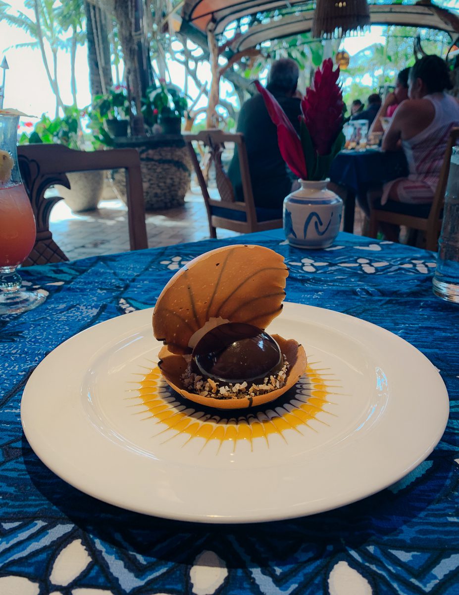 Black pearl chocolate mousse at mama's fish house