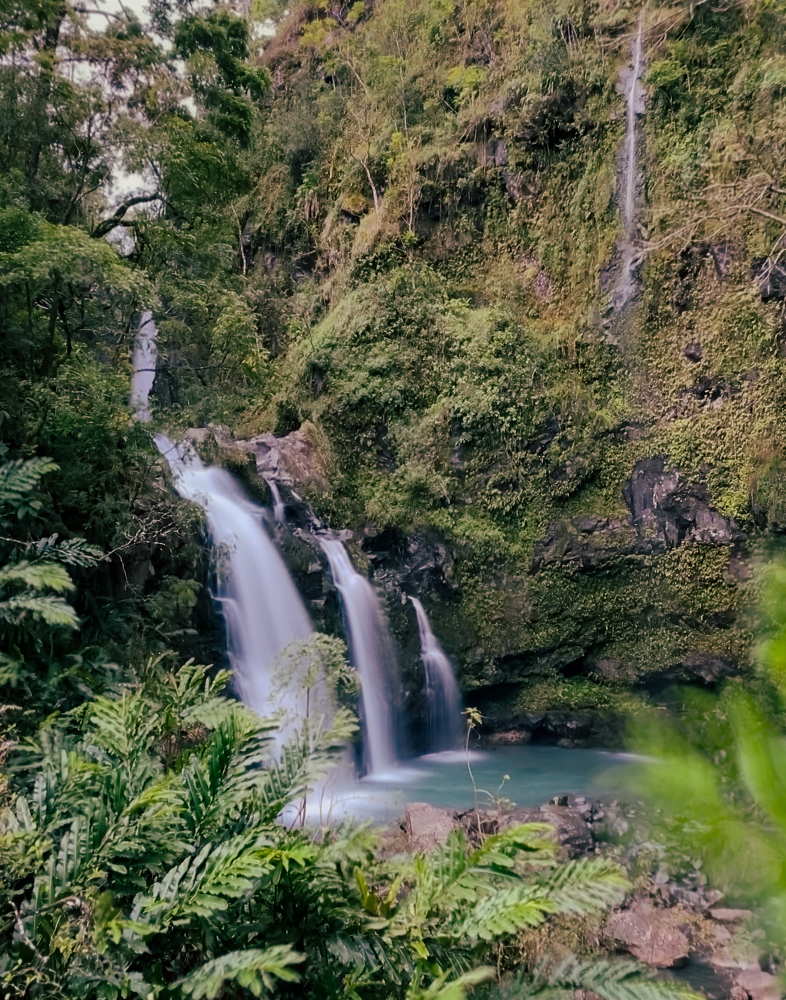 Three bears waterfalls in Maui Hawaii