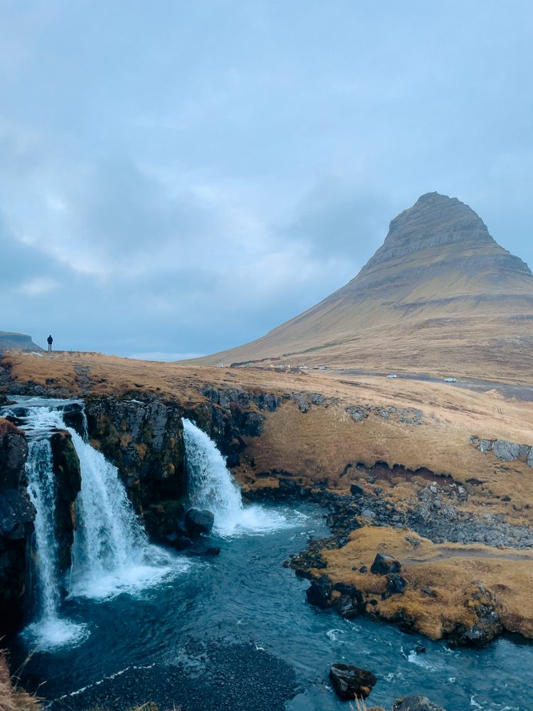 Sunset at Kirkjufellsfoss waterfall on Iceland five day ring road itinerary