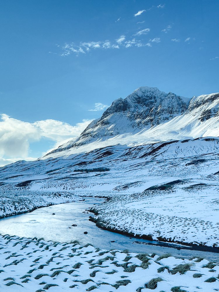 Snowy mountains in Iceland